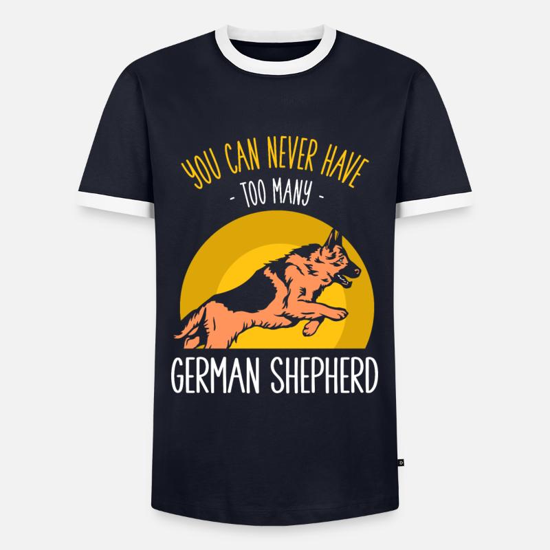 Deutscher Schäferhund - Männer Kontrast-T-Shirt - Navy/Weiß 
