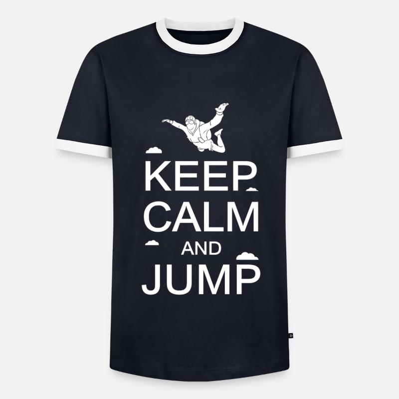 Fallschirm - Männer Kontrast-T-Shirt - Navy/Weiß 