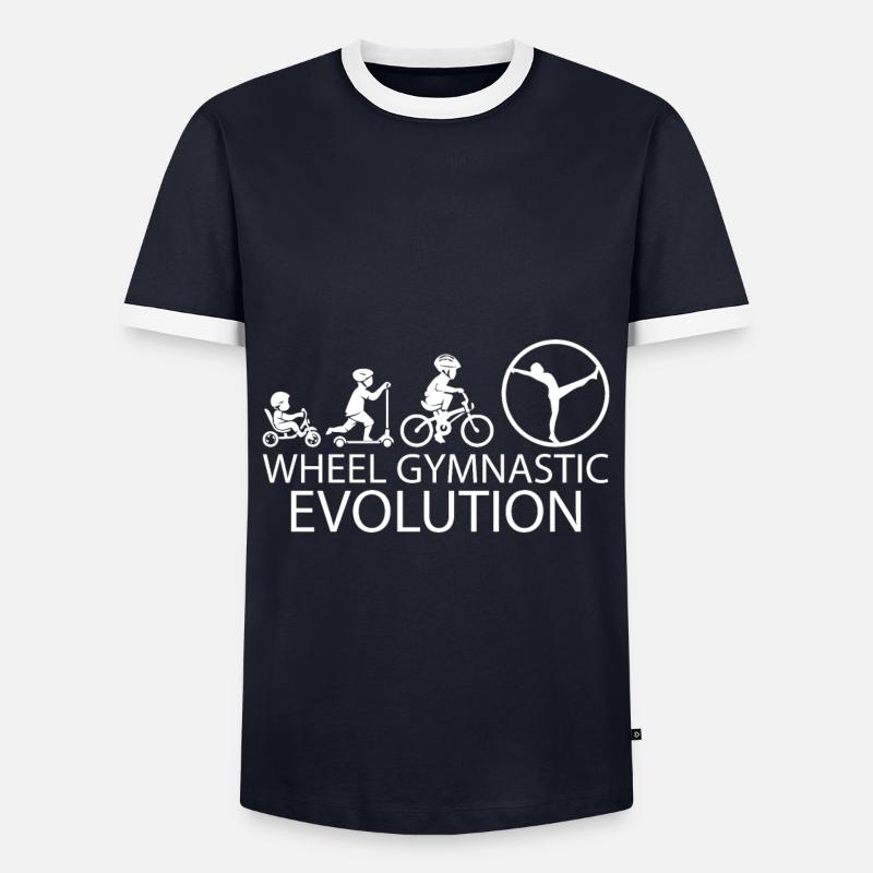 Rhönrad Evolution T-Shirt & Geschenkidee - Männer Kontrast-T-Shirt - Navy/Weiß 