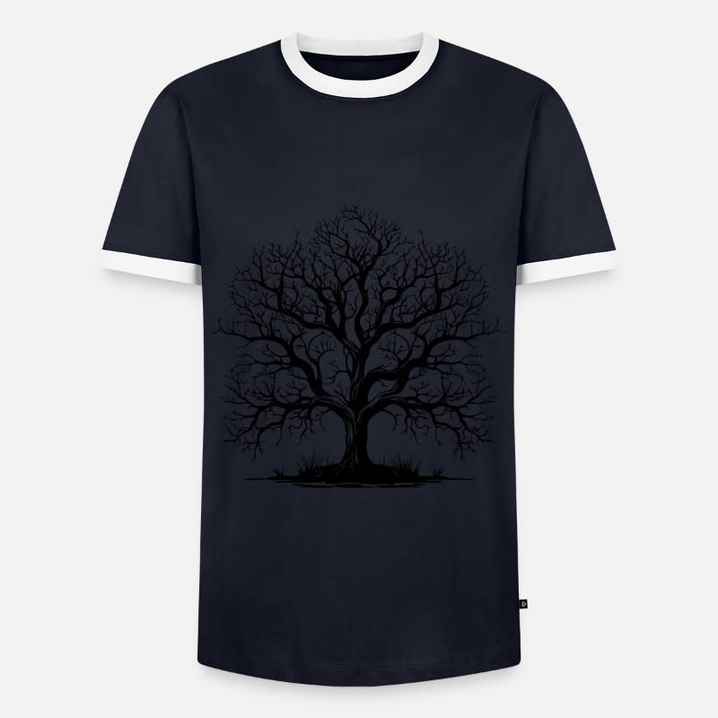 Tree without leaves - Men's Ringer Shirt - navy/white 