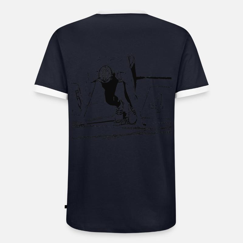 Sprinter - Männer Kontrast-T-Shirt - Navy/Weiß