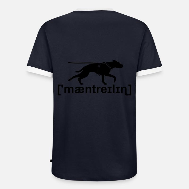 Mantrailing phonetic transcription - Men's Ringer Shirt - navy/white 