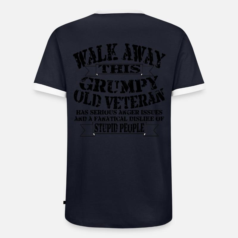 Grumpy Old Veteran - Men's Ringer Shirt - navy/white 