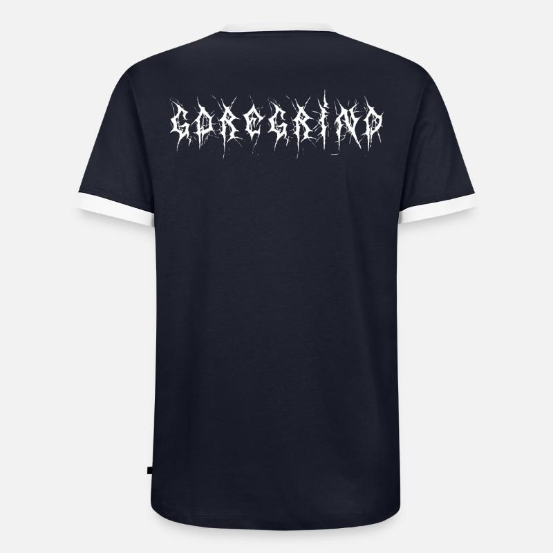 Goregrind - Männer Kontrast-T-Shirt - Navy/Weiß 