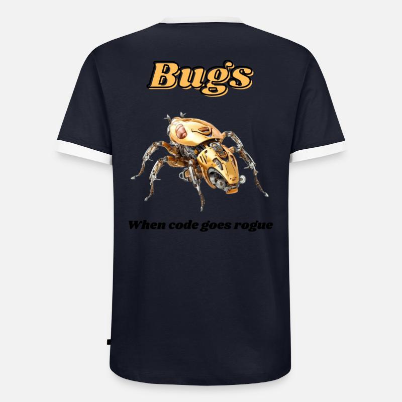 Bugs - Männer Kontrast-T-Shirt - Navy/Weiß