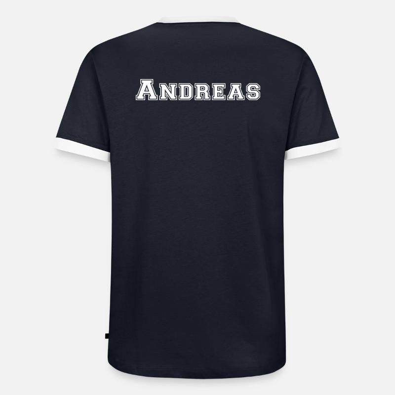 andreas - Männer Kontrast-T-Shirt - Navy/Weiß 