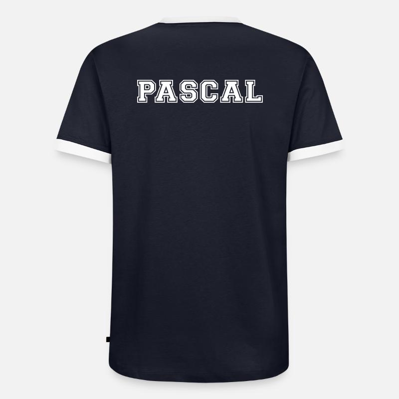 pascal - Männer Kontrast-T-Shirt - Navy/Weiß 