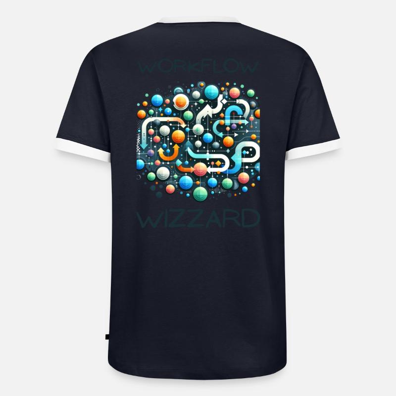 Workflow Wizzard - Men's Ringer Shirt - navy/white