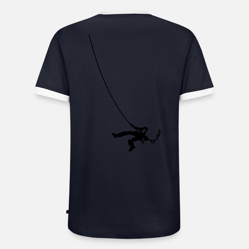 Big wall climbing - Men's Ringer Shirt - navy/white 