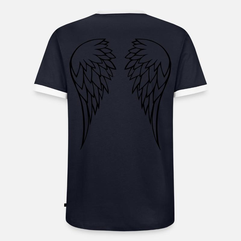 Wings - Men's Ringer Shirt - navy/white