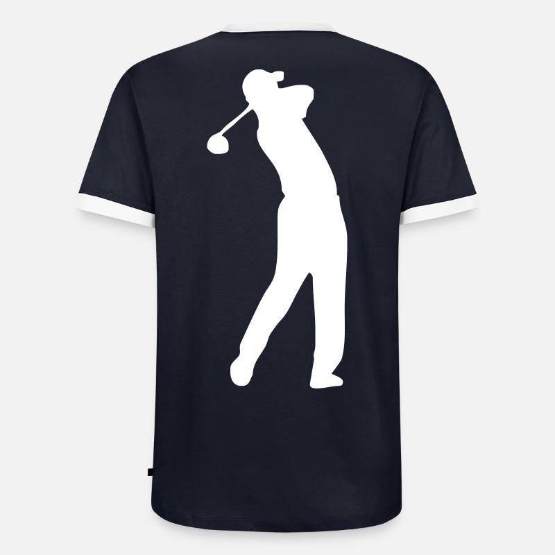 Golf - Männer Kontrast-T-Shirt - Navy/Weiß 