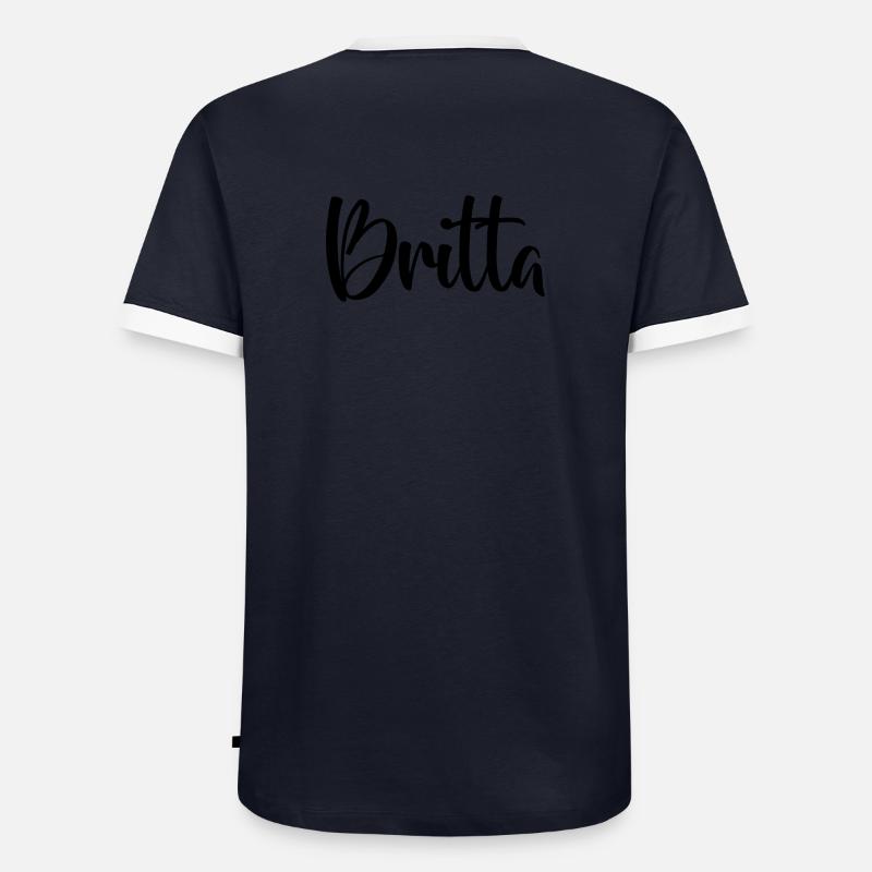 First name - Britta - Men's Ringer Shirt - navy/white 
