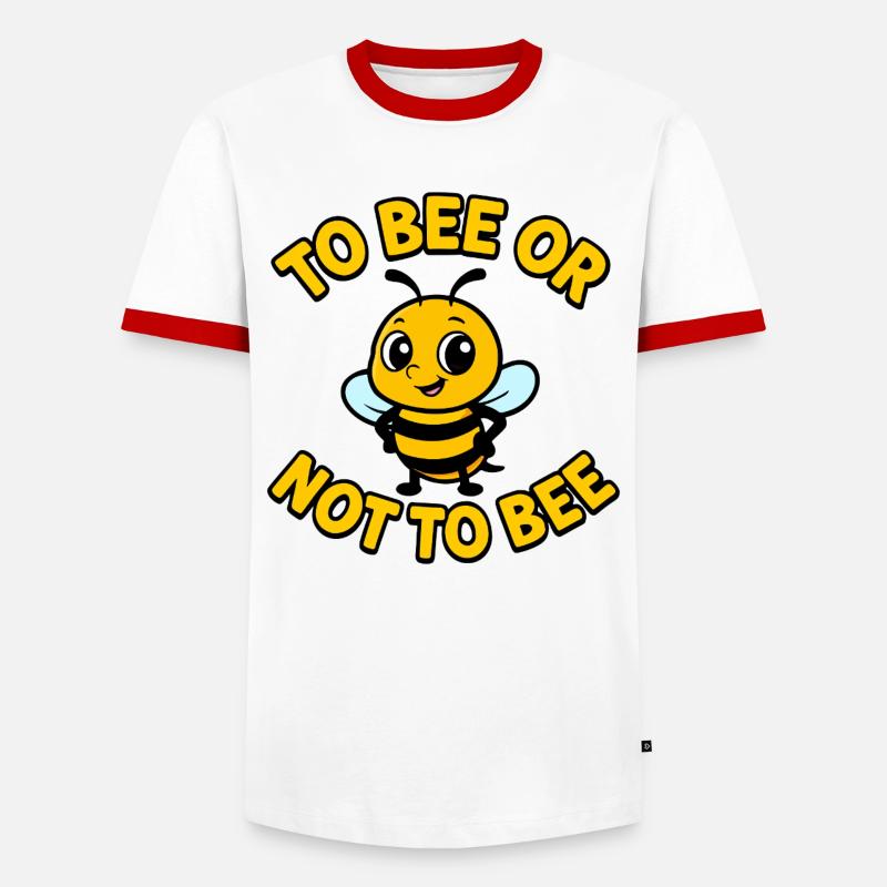 Biene oder nicht Biene - Männer Kontrast-T-Shirt - Weiß/Rot 