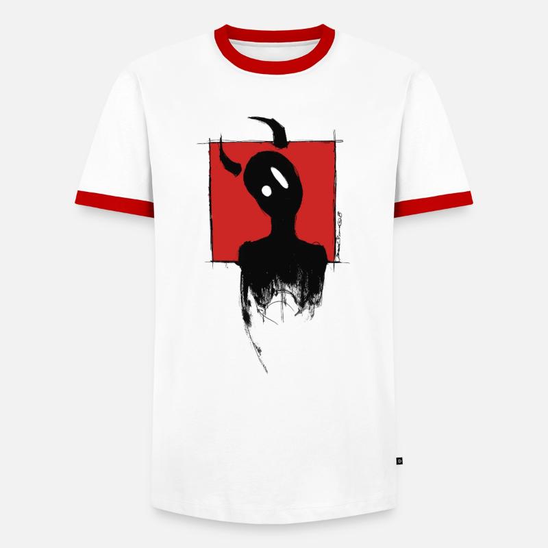 Devil Boy - Men's Ringer Shirt - white/red