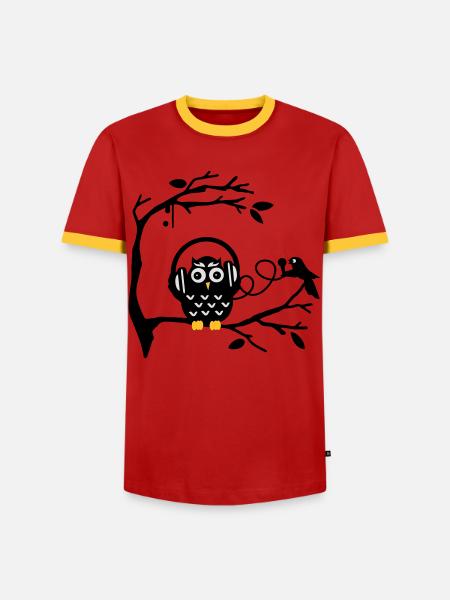 musikgenuss - Männer Kontrast-T-Shirt - Rot/Gelb