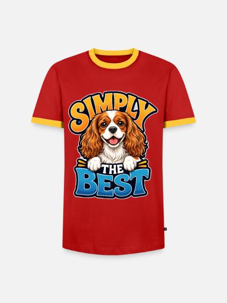 Kavallerier King Charles Spaniel - Männer Kontrast-T-Shirt - Rot/Gelb