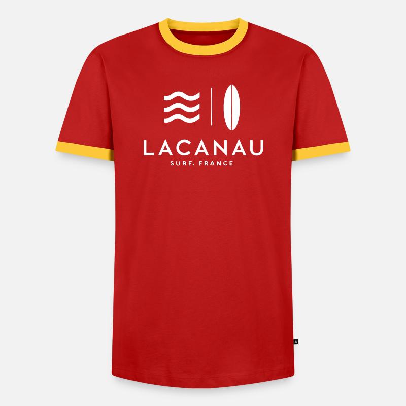 Abstract Surf Wave - Men's Ringer Shirt - red/yellow 