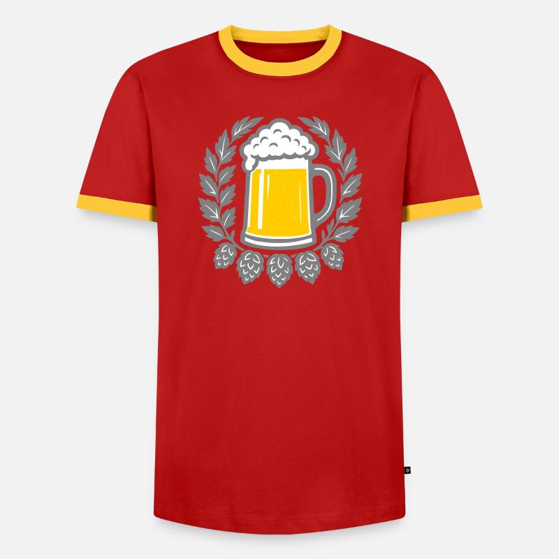 Bier - Men's Ringer Shirt - red/yellow