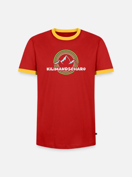 Kilimanjaro as hiking - Men's Ringer Shirt - red/yellow