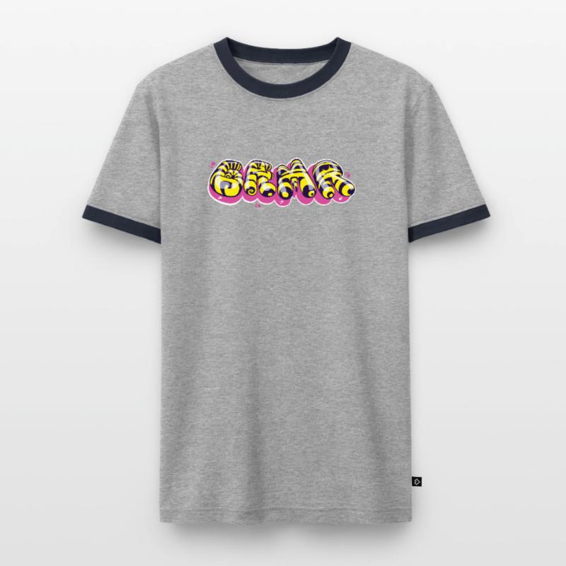 Conception de texte colorée de style graffiti T-shirt contrasté Homme