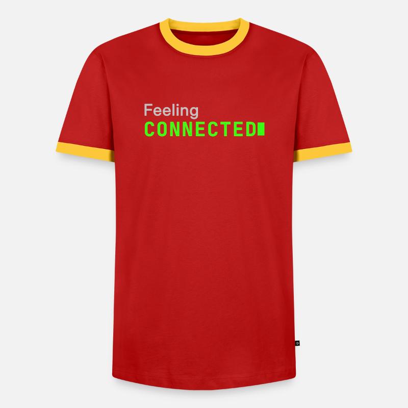 Feeling connected | Developer mood  - Männer Kontrast-T-Shirt - Rot/Gelb 