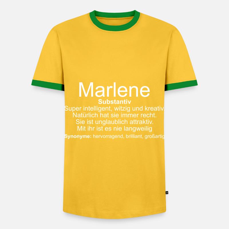 Name Definition Marlene - Men's Ringer Shirt - yellow/green