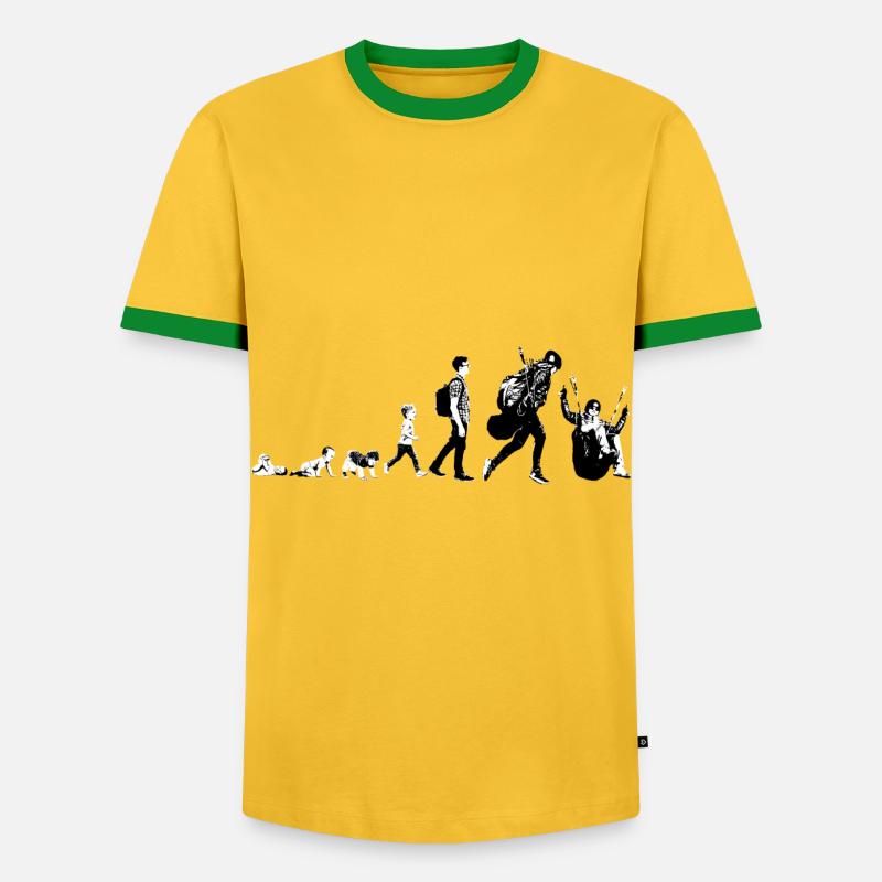 Paragliding Evolution - Männer Kontrast-T-Shirt - Gelb/Grün