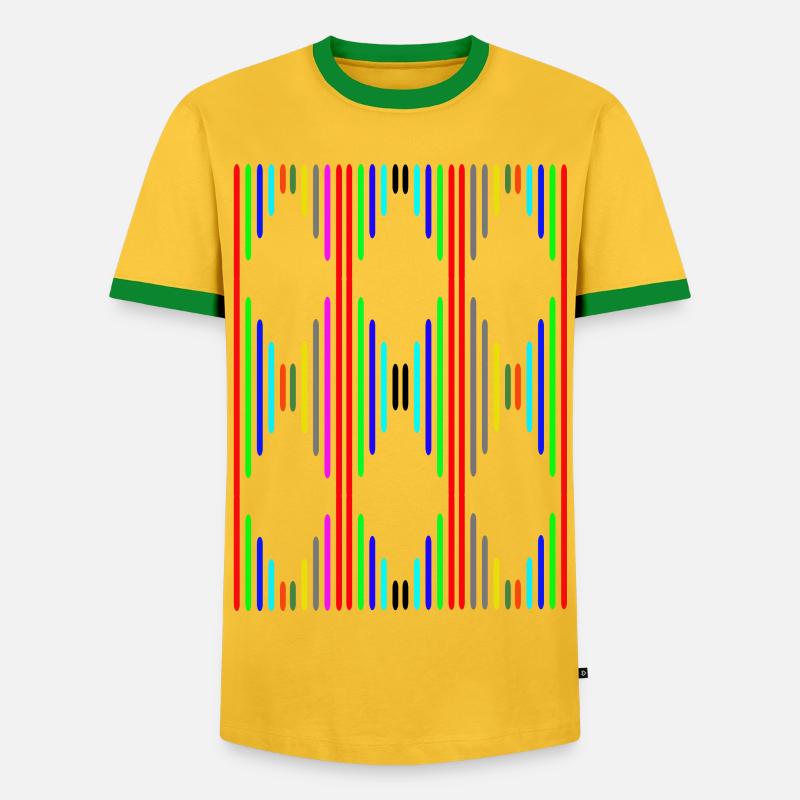 diamond pattern - Men's Ringer Shirt - yellow/green 