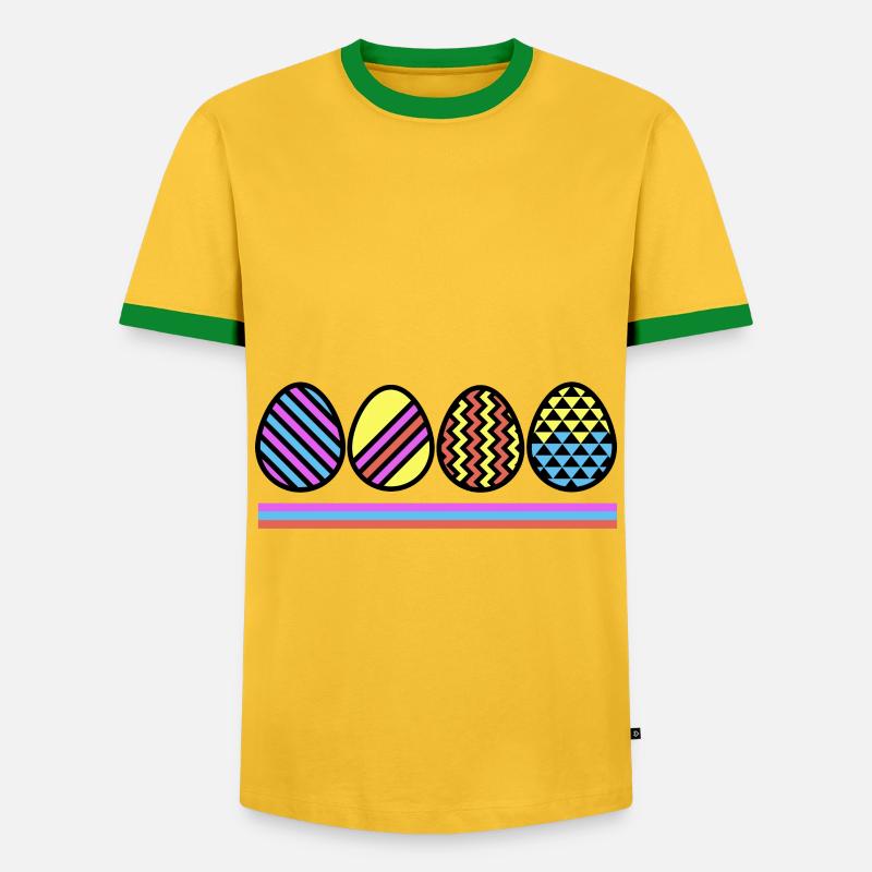 Easter Eggs - Oster Eier - Men's Ringer Shirt - yellow/green 