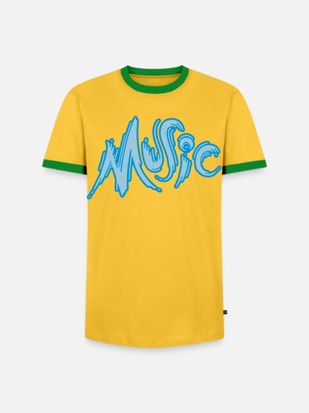 Music - Männer Kontrast-T-Shirt - Gelb/Grün