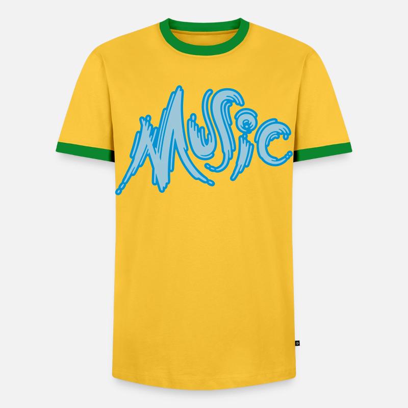 Music - Männer Kontrast-T-Shirt - Gelb/Grün 