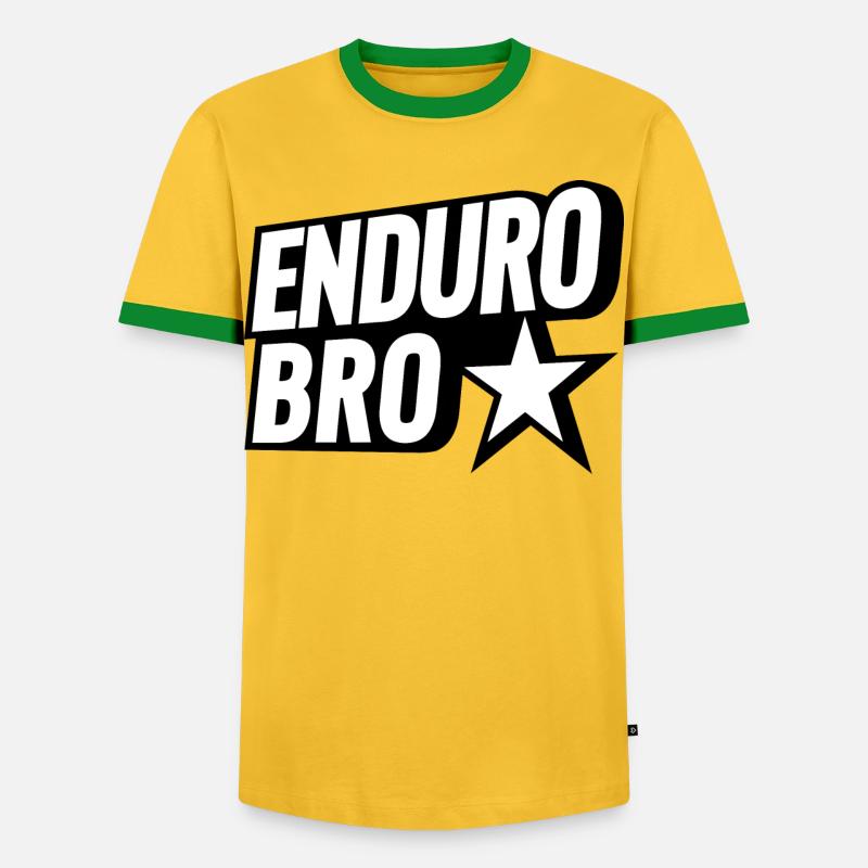 Enduro Bro MTB Team - Männer Kontrast-T-Shirt - Gelb/Grün 