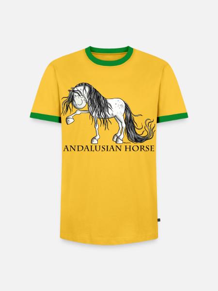 Süßer Andalusier - Männer Kontrast-T-Shirt - Gelb/Grün 