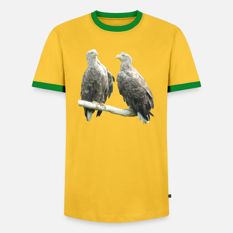 White-tailed eagle - Men's Ringer Shirt - yellow/green 