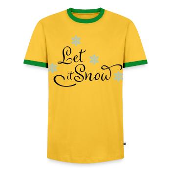 Cadeaux drôles pour Noël - T-shirt contrasté Homme - jaune/vert  - Devant - AI Model Female 172 light (172cm) & AI Model Male 178 dark (178cm)