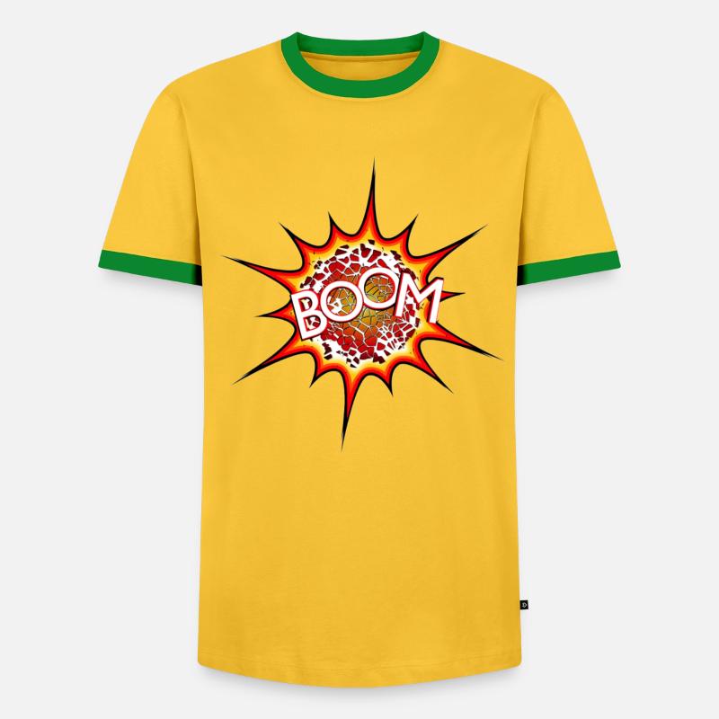 Explosion, bomb, explosion, bomb # - Men's Ringer Shirt - yellow/green 