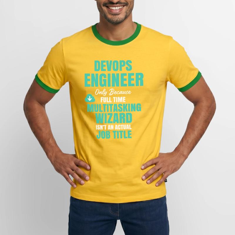 DevOps Engineer Multitasking Wizard Men's Ringer Shirt