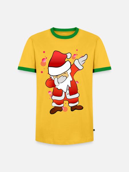 Dabbing Nicholas - Men's Ringer Shirt - yellow/green