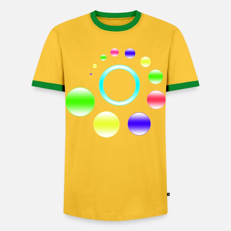 Neon Orbit Ringburst - Men's Ringer Shirt - yellow/green 