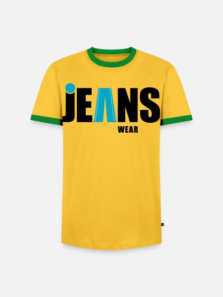 Jeans Wear with a dot - Men's Ringer Shirt - yellow/green