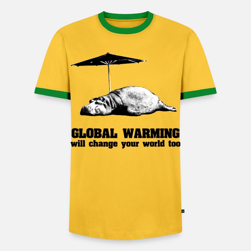 Global Warming / Climate Change / Global Warming - Men's Ringer Shirt - yellow/green 