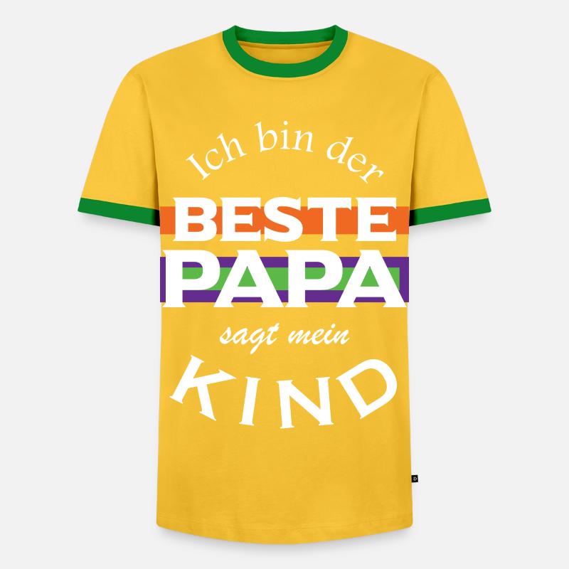 Ich bin der beste Papa - Männer Kontrast-T-Shirt - Gelb/Grün 