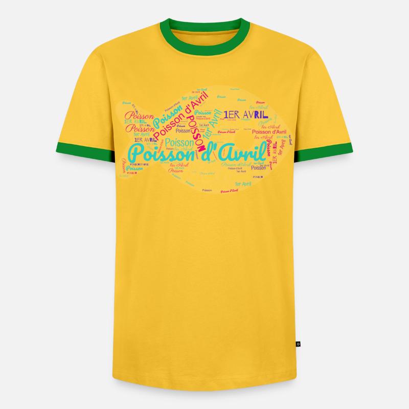 APRILSCHERZ - Männer Kontrast-T-Shirt - Gelb/Grün 