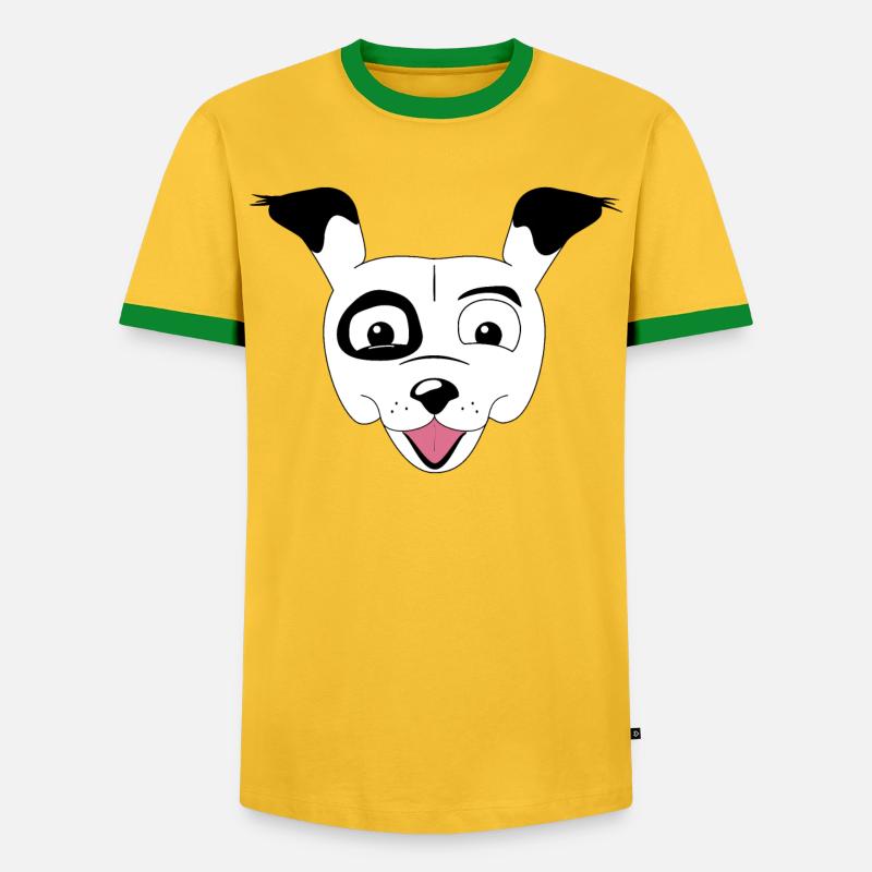 Mohn - Männer Kontrast-T-Shirt - Gelb/Grün 
