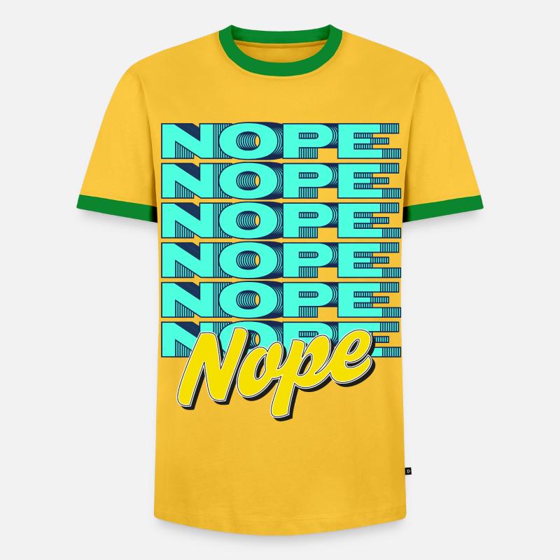 NOPE – Bold & Sassy Statement - Men's Ringer Shirt - yellow/green 