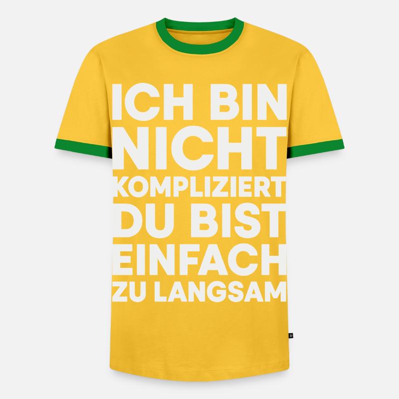 Ich bin nicht kompliziert - Männer Kontrast-T-Shirt - Gelb/Grün