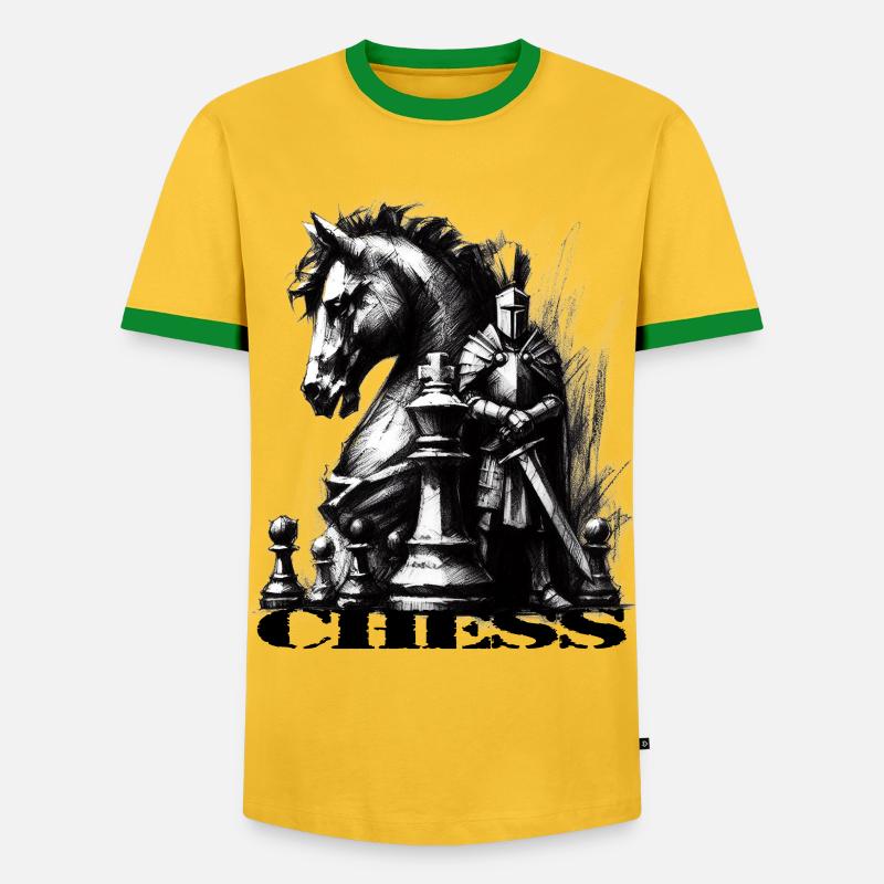 Schach - Männer Kontrast-T-Shirt - Gelb/Grün