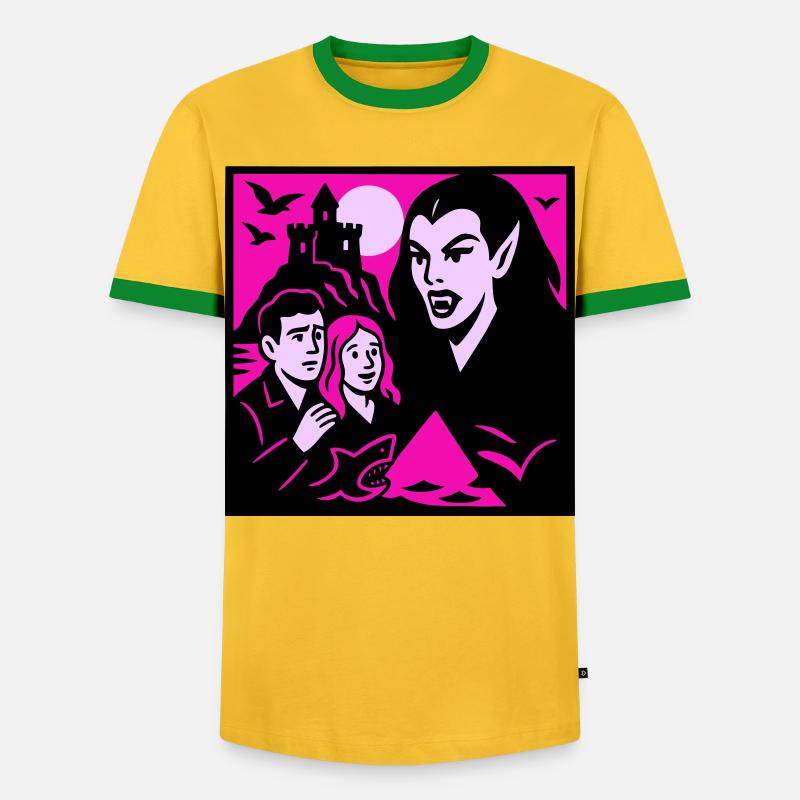 Vampir Gräfin - Männer Kontrast-T-Shirt - Gelb/Grün 