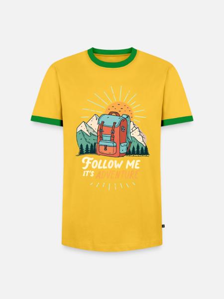 Mountain adventure backpack - Men's Ringer Shirt - yellow/green