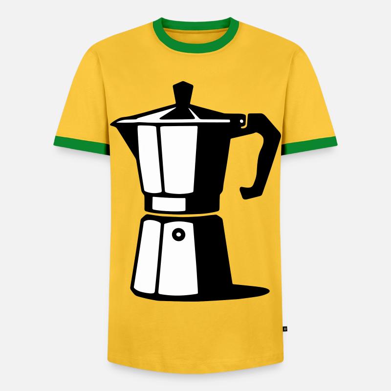 Espresso pot - Men's Ringer Shirt - yellow/green 